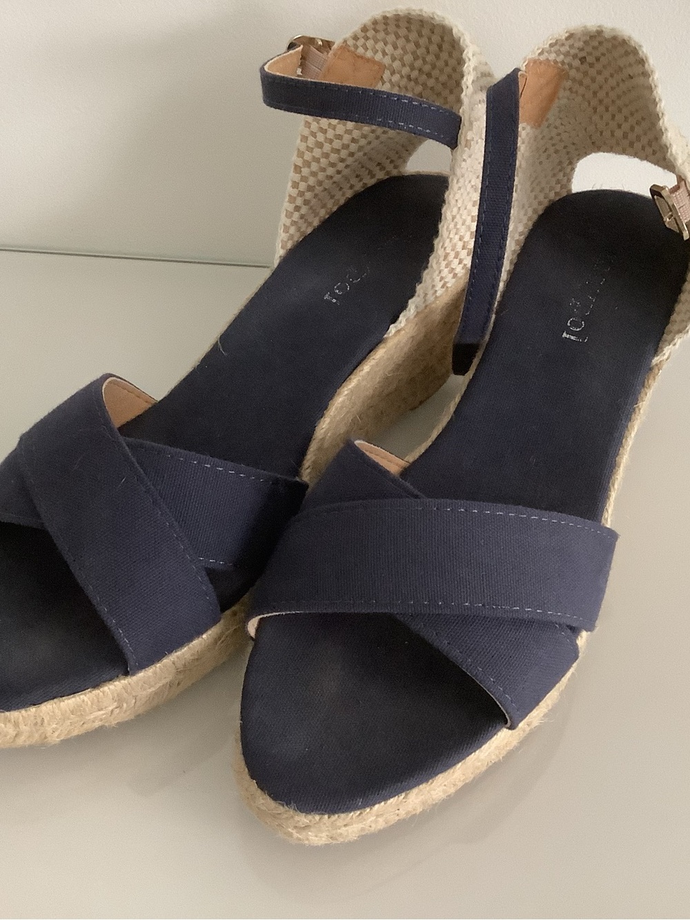 Women’s Navy Espadrille Wedge Sandals Maypol from Spain